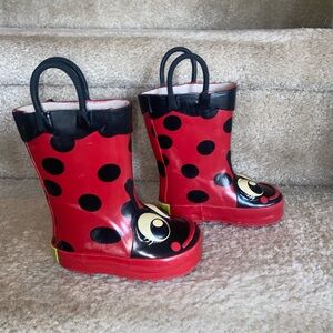 Western Chief Kids Red and Black Ladybug Boots